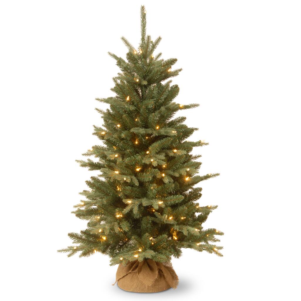4ft Pre Lit Everyday Collection Burlap Tabletop Artificial Christmas Tree Clear Lights Tabletop Christmas Tree Prelit